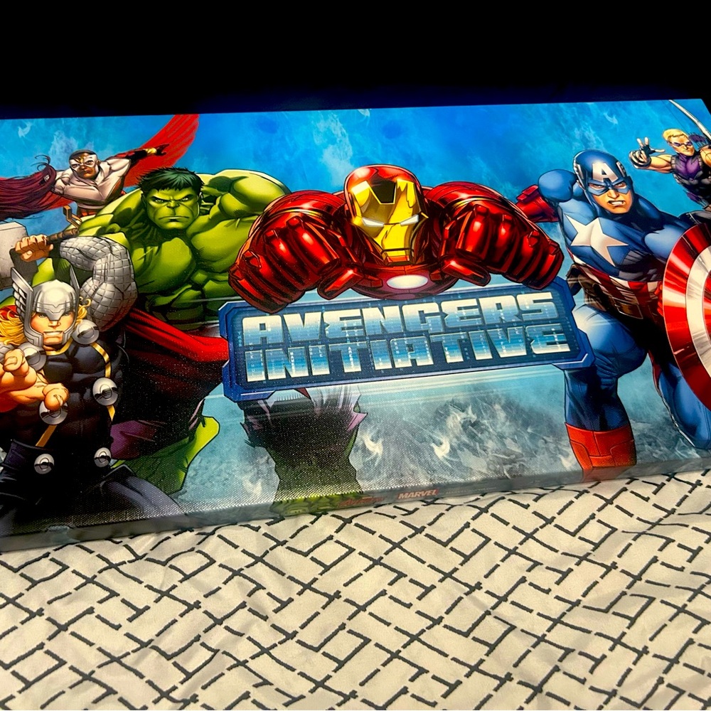 Marvel Avengers Heroic Canvas Art with Red and Blue
